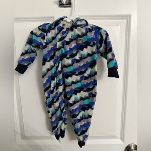 Eddie Bauer Blue and Black Footies One Piece